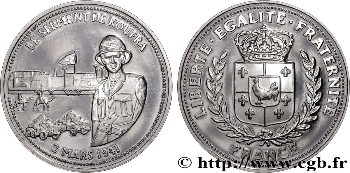 QUINTA REPUBLICA FRANCESA Médaille, Le serment de Koufra SC