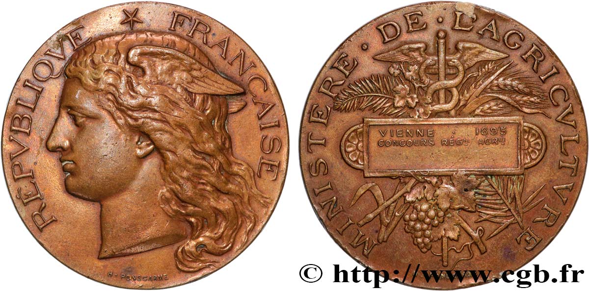 TROISIÈME RÉPUBLIQUE Médaille, Concours régional agricole TB+
