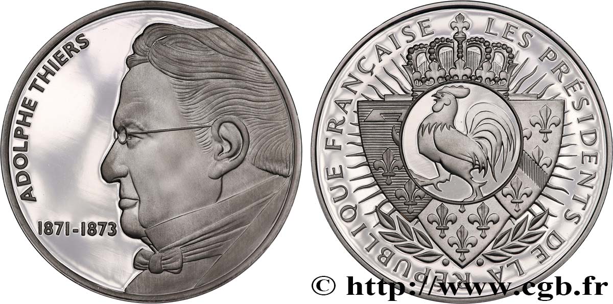 QUINTA REPUBLICA FRANCESA Médaille, Adolphe Thiers, président de la République SC