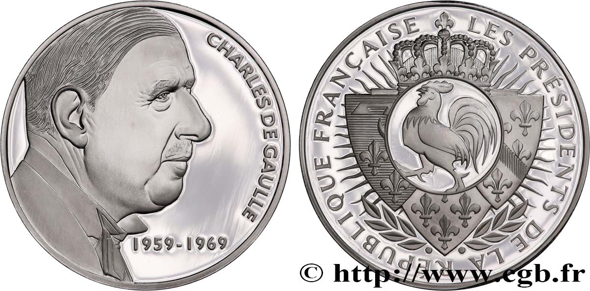 QUINTA REPUBLICA FRANCESA Médaille, Charles de Gaulle, président de la République SC