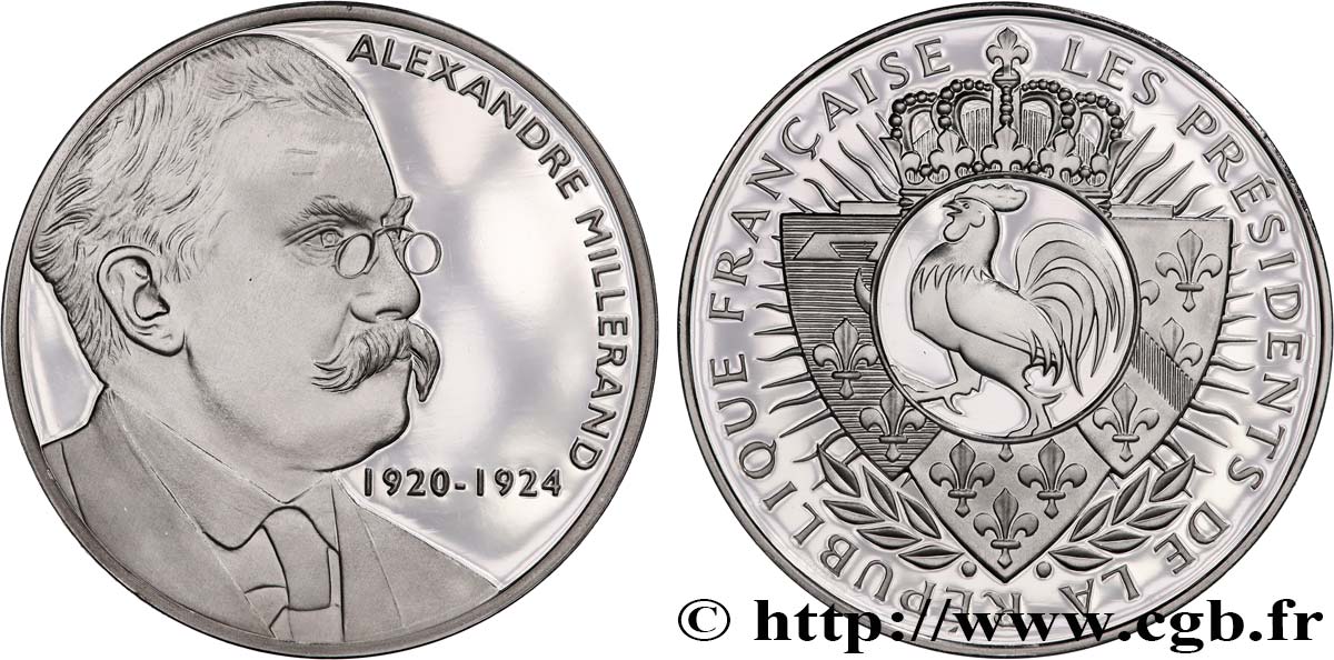 QUINTA REPUBBLICA FRANCESE Médaille, Alexandre Millerand, président de la République MS