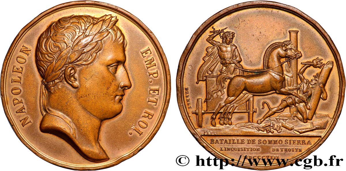 NAPOLEON S EMPIRE Médaille, Bataille de Somosierra, refrappe XF