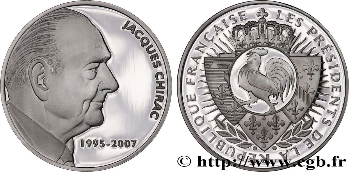 QUINTA REPUBLICA FRANCESA Médaille, Jacques Chirac, président de la République SC