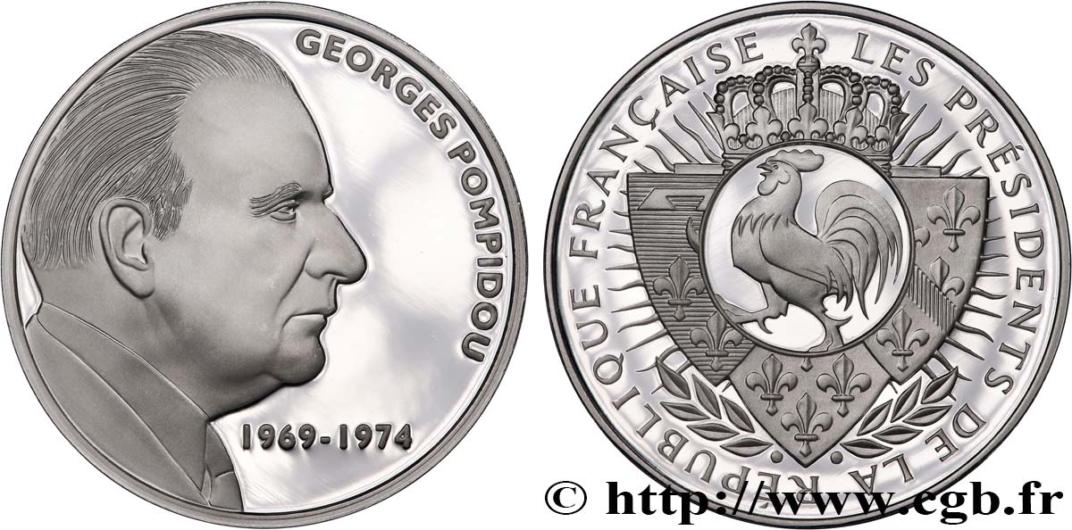 QUINTA REPUBLICA FRANCESA Médaille, Georges Pompidou, président de la République SC