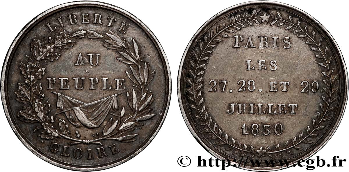 LOUIS-PHILIPPE - LES TROIS GLORIEUSES Médaille, Gloire au peuple BB