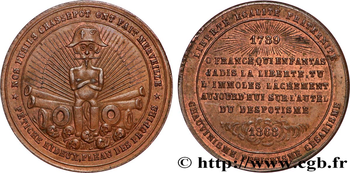 SATIRICAL COINS - 1870 WAR AND BATTLE OF SEDAN Médaille satirique AU