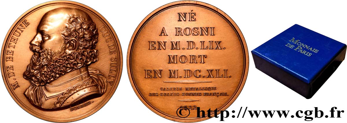 GALERIE MÉTALLIQUE DES GRANDS HOMMES FRANÇAIS Médaille, Maximilien de Béthune, duc de Sully, refrappe VZ