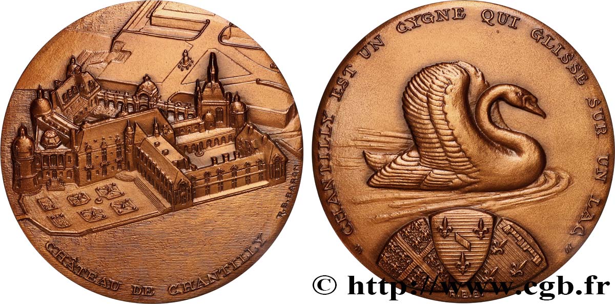 CINQUIÈME RÉPUBLIQUE Médaille, Château de Chantilly SUP