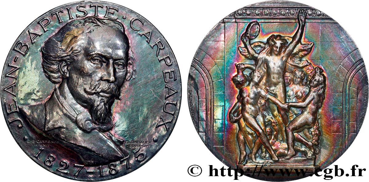 TROISIÈME RÉPUBLIQUE Médaille, Jean-Baptiste Carpeaux TTB