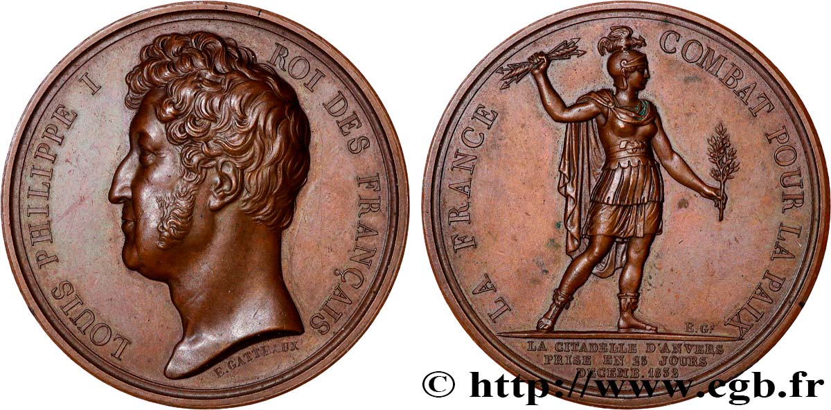 LOUIS-PHILIPPE Ier Médaille, Prise d’Anvers TTB+/SUP