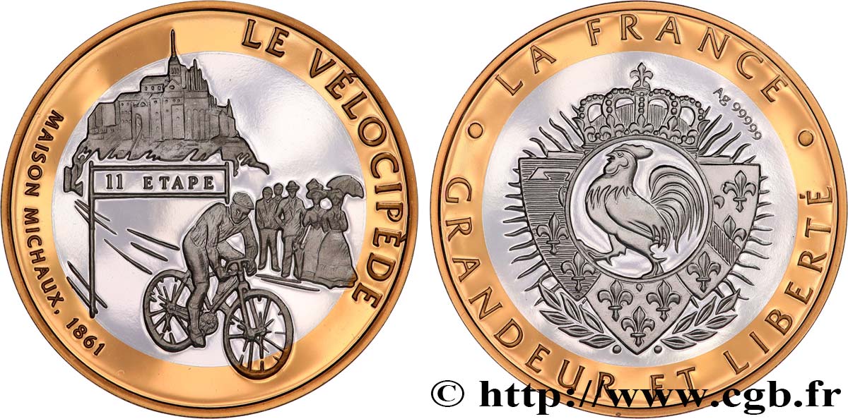 FUNFTE FRANZOSISCHE REPUBLIK Médaille, Le vélocipède fST