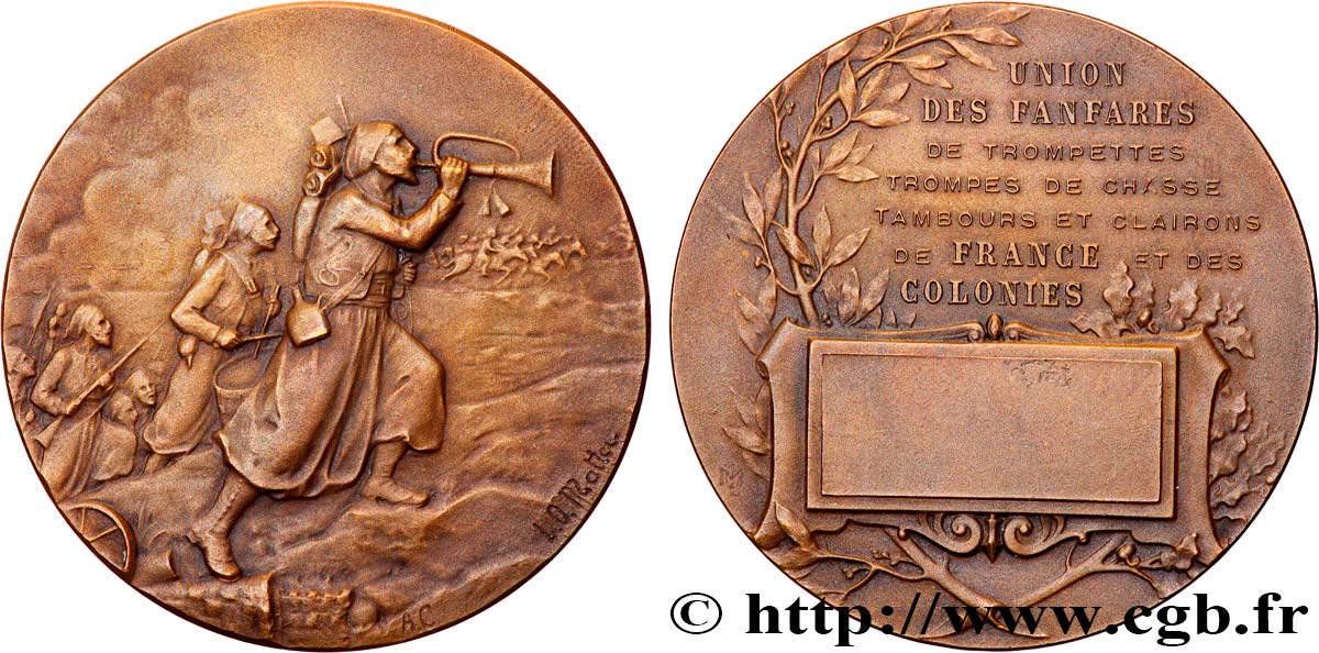 TERCERA REPUBLICA FRANCESA Médaille, Union des fanfares de France et des colonies MBC+