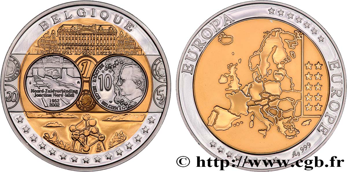 QUINTA REPUBLICA FRANCESA Médaille, Europe, Belgique SC