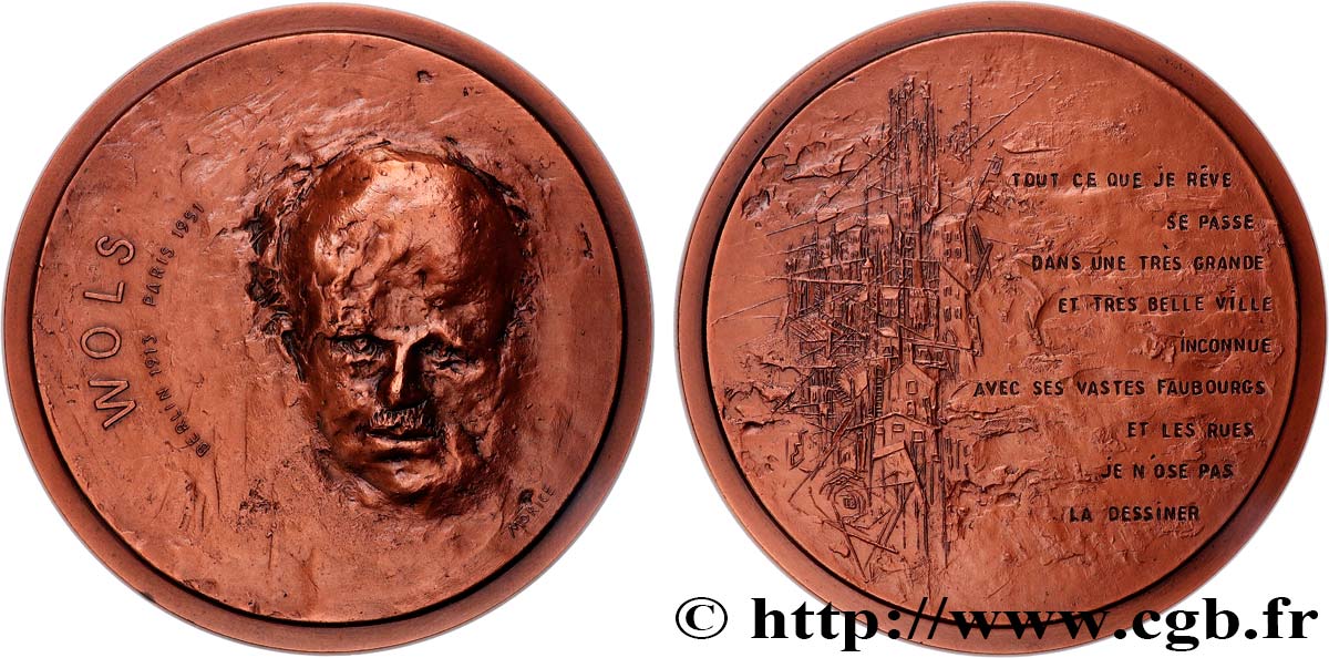 ARTISTS : MUSICIANS, PAINTERS, SCULPTORS Médaille, Wolfgang Schulze, dit Wols, n°1 AU