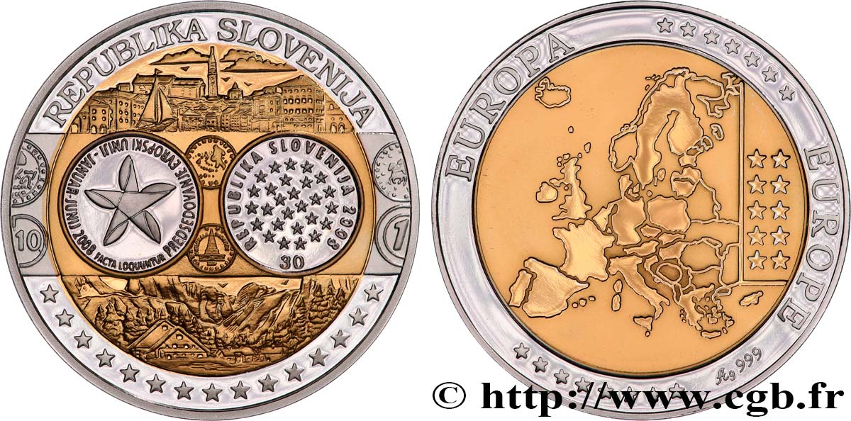 QUINTA REPUBLICA FRANCESA Médaille, Europe, Slovénie SC