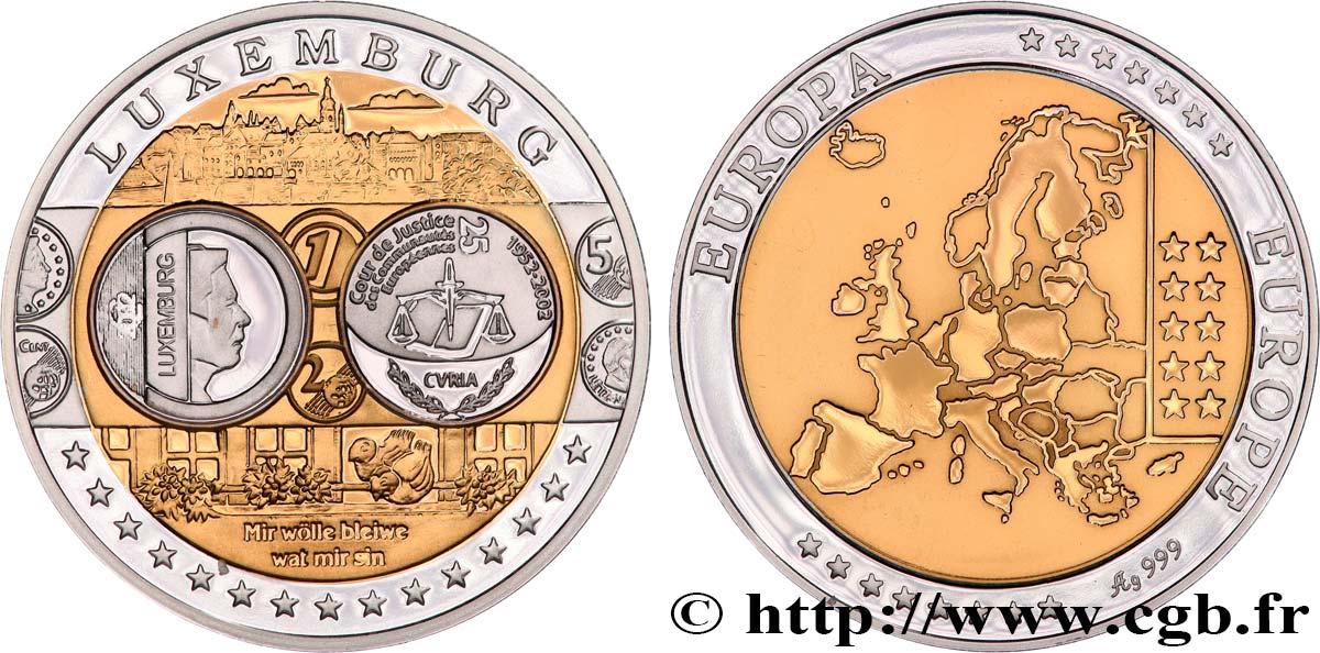 QUINTA REPUBBLICA FRANCESE Médaille, Europe, Luxembourg MS