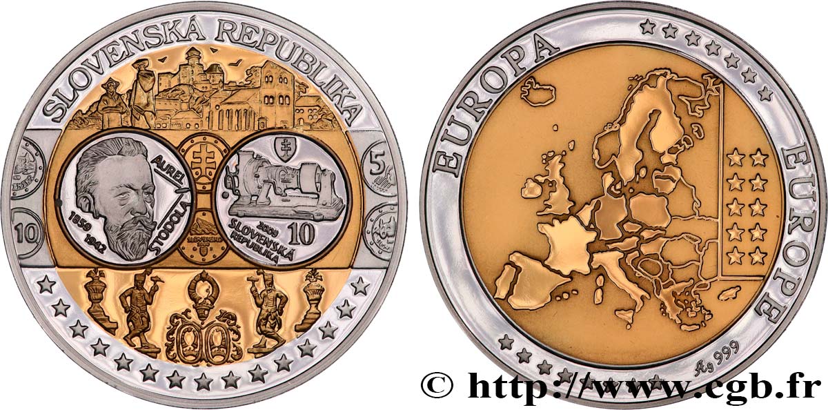 QUINTA REPUBLICA FRANCESA Médaille, Europe, Slovaquie SC