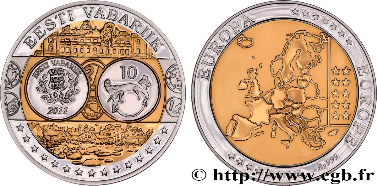 QUINTA REPUBLICA FRANCESA Médaille, Europe, Estonie SC