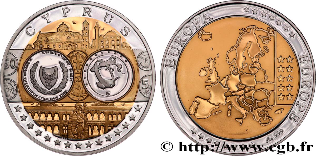 QUINTA REPUBLICA FRANCESA Médaille, Europe, Chypre SC