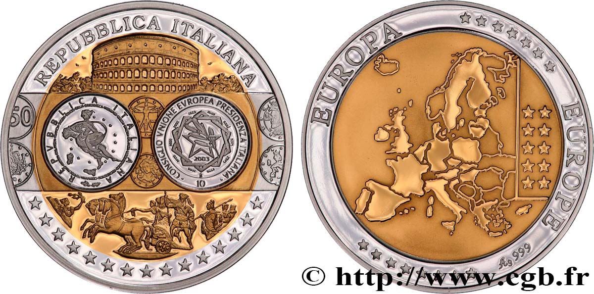 QUINTA REPUBLICA FRANCESA Médaille, Europe, Italie SC