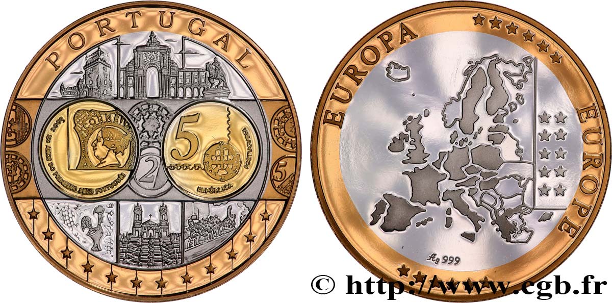 QUINTA REPUBBLICA FRANCESE Médaille, Europe, Portugal MS