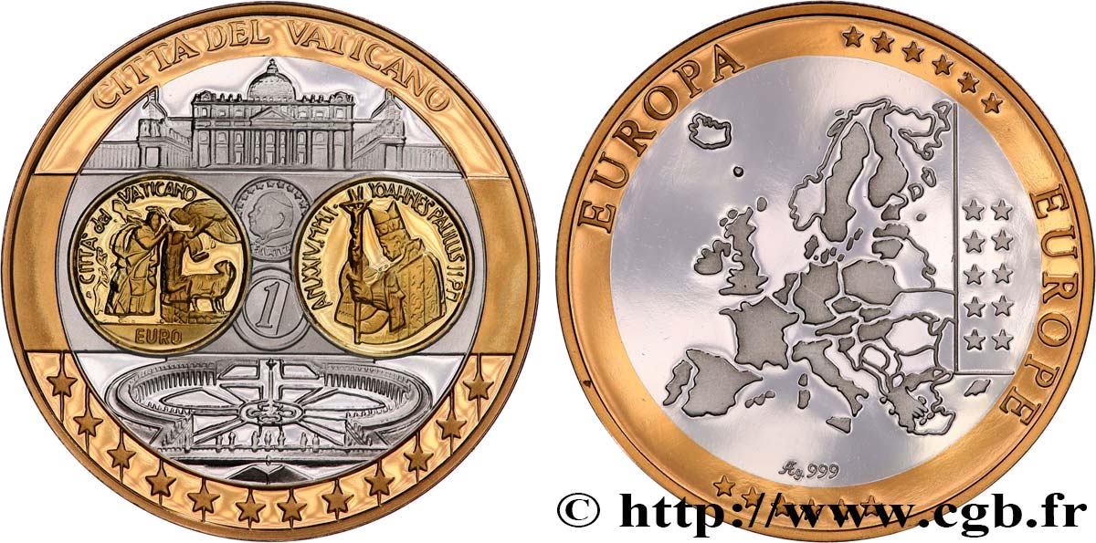 FUNFTE FRANZOSISCHE REPUBLIK Médaille, Europe, Cité du Vatican fST