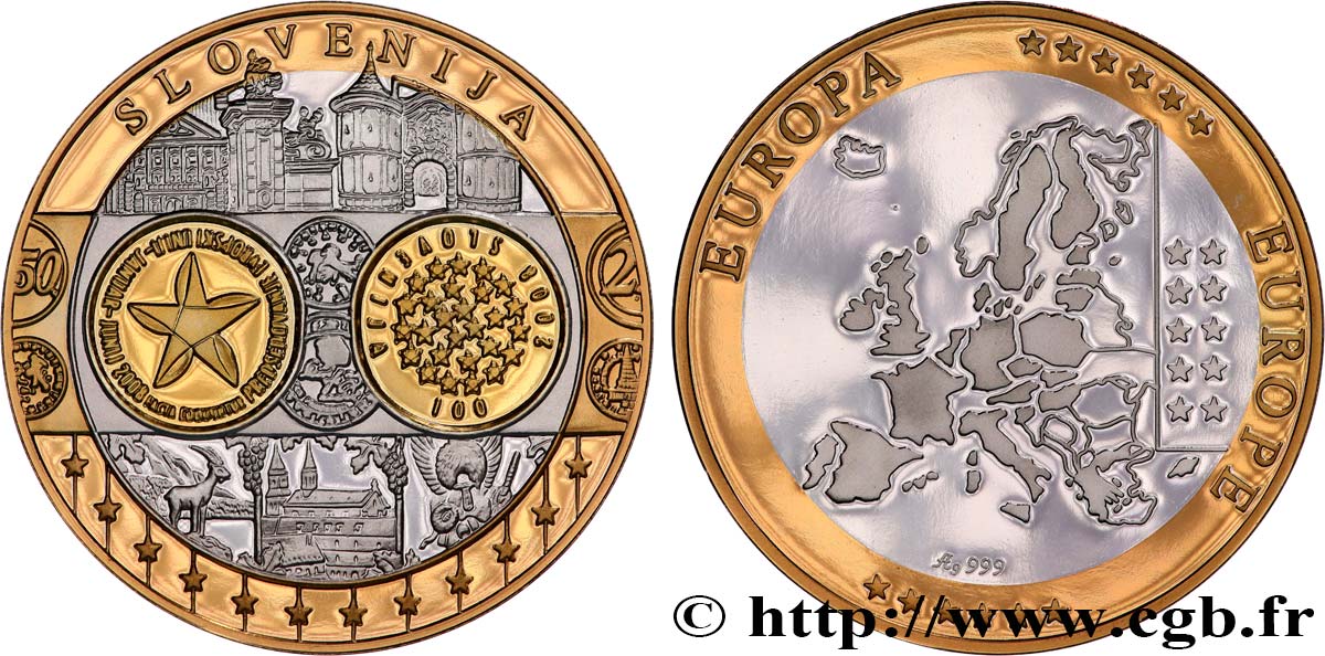 QUINTA REPUBLICA FRANCESA Médaille, Europe, Slovénie SC