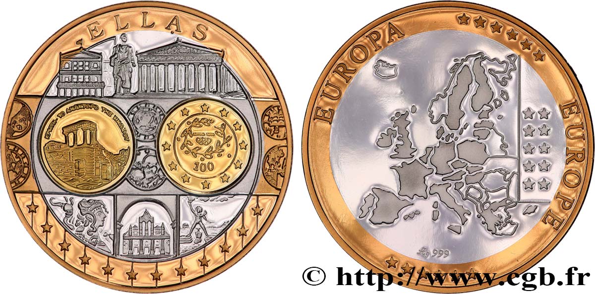 QUINTA REPUBLICA FRANCESA Médaille, Europe, Grèce SC