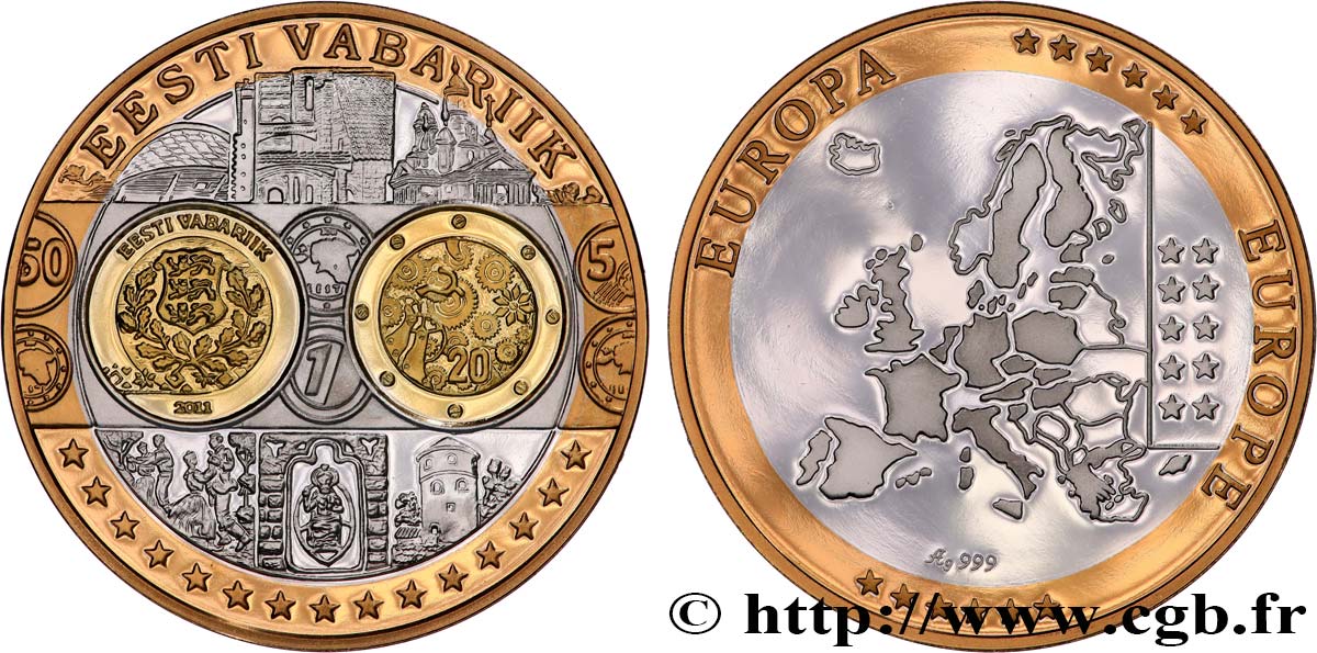 QUINTA REPUBLICA FRANCESA Médaille, Europe, Estonie SC