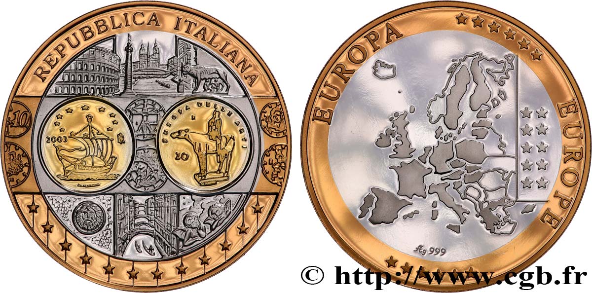 QUINTA REPUBLICA FRANCESA Médaille, Europe, République d’Italie SC