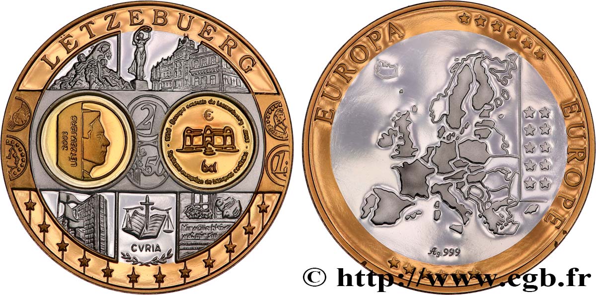 CINQUIÈME RÉPUBLIQUE Médaille, Europe, Letzebuerg SPL