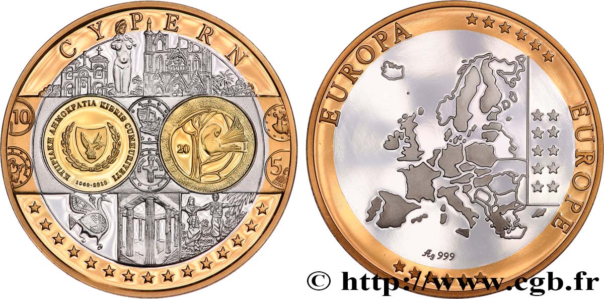 QUINTA REPUBBLICA FRANCESE Médaille, Europe, Chypre MS