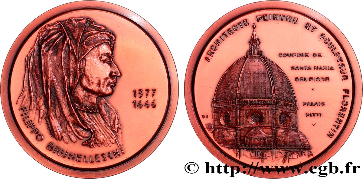 ARTISTES : MUSICIENS, PEINTRES, SCULPTEURS Médaille, Filippo Brunelleschi, n°1 SPL