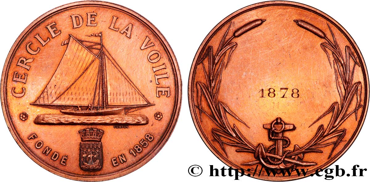 TROISIÈME RÉPUBLIQUE Médaille, Cercle de la voile  TTB