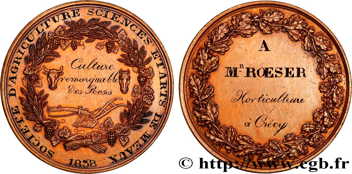 LOUIS-PHILIPPE I Médaille, Société d’agriculture sciences et arts de Meaux XF