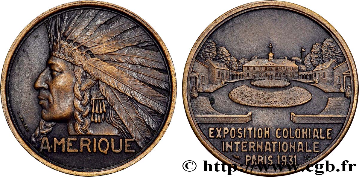 III REPUBLIC Médaille, Exposition Coloniale Internationale - Amérique AU