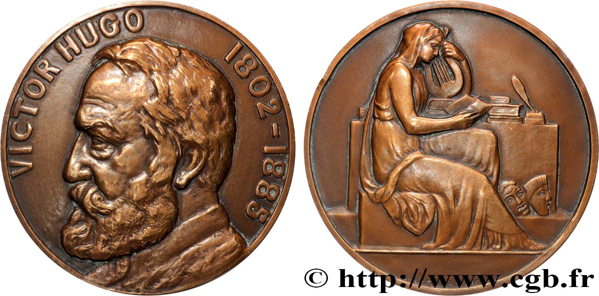 LITERATURE : WRITERS - POETS Médaille, Victor Hugo fVZ