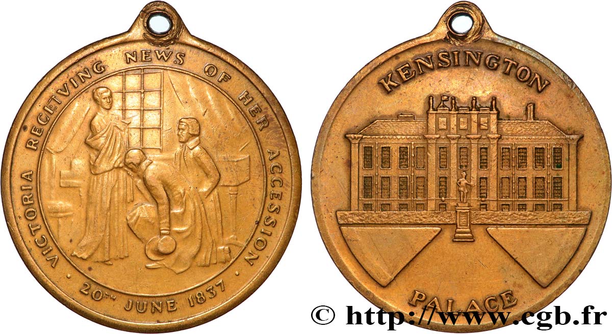 GRANDE BRETAGNE - VICTORIA Médaille, Accession au trône de la reine Victoria TTB