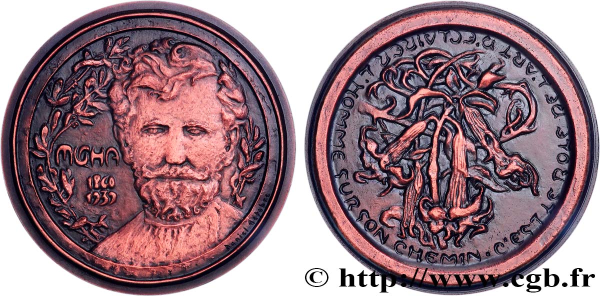 ARTISTES : GRAVEURS, PEINTRES, SCULPTEURS Médaille, Alfons Mucha, n°1 SUP