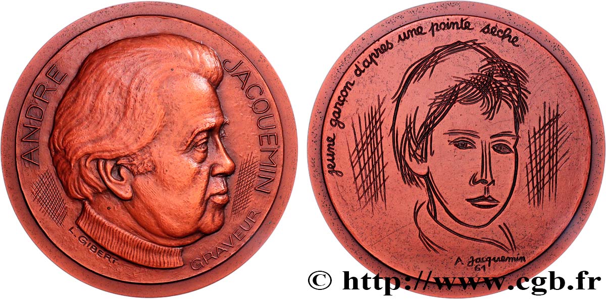 ARTISTES : MUSICIENS, PEINTRES, SCULPTEURS Médaille, André Jacquemin, n°3 EBC