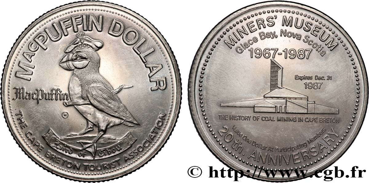 CANADá
 Médaille, Macpuffin Dollar, Cape Breton Island  MBC+