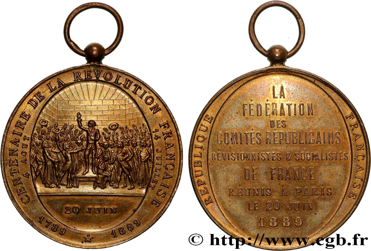 TERCERA REPUBLICA FRANCESA Médaille, Centenaire de la Révolution française MBC+