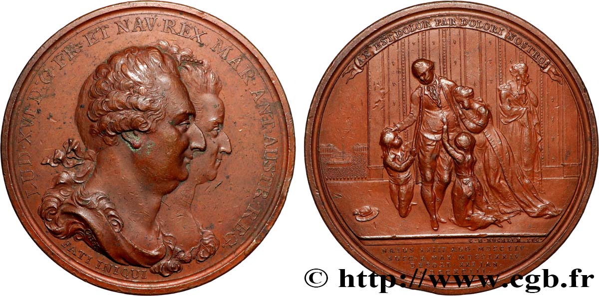 LOUIS XVI Médaille d’adieux de Louis XVI à sa famille TTB