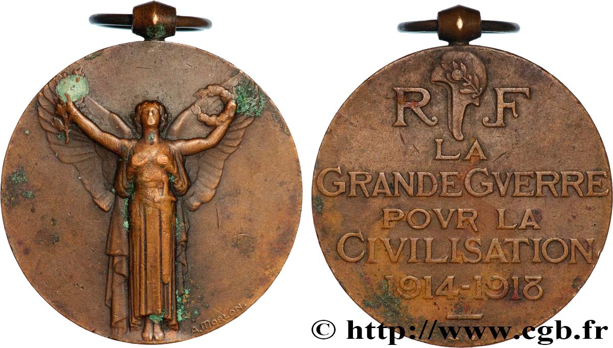 TERCERA REPUBLICA FRANCESA Médaille commémorative interalliée de la Victoire, Grande Guerre 1914-1918 MBC