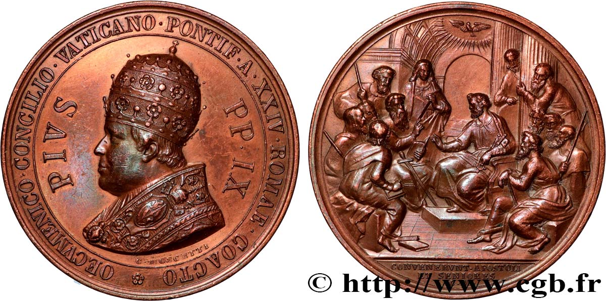 VATICAN - PIUS IX (Giovanni Maria Mastai Ferretti) Médaille, Clôture du 20e Concile Oecuménique XF