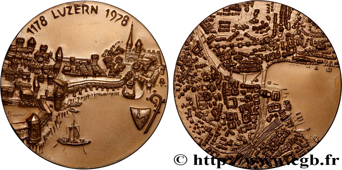 SWITZERLAND - HELVETIC CONFEDERATION Médaille, 800e anniversaire de la ville de Luzerne q.SPL