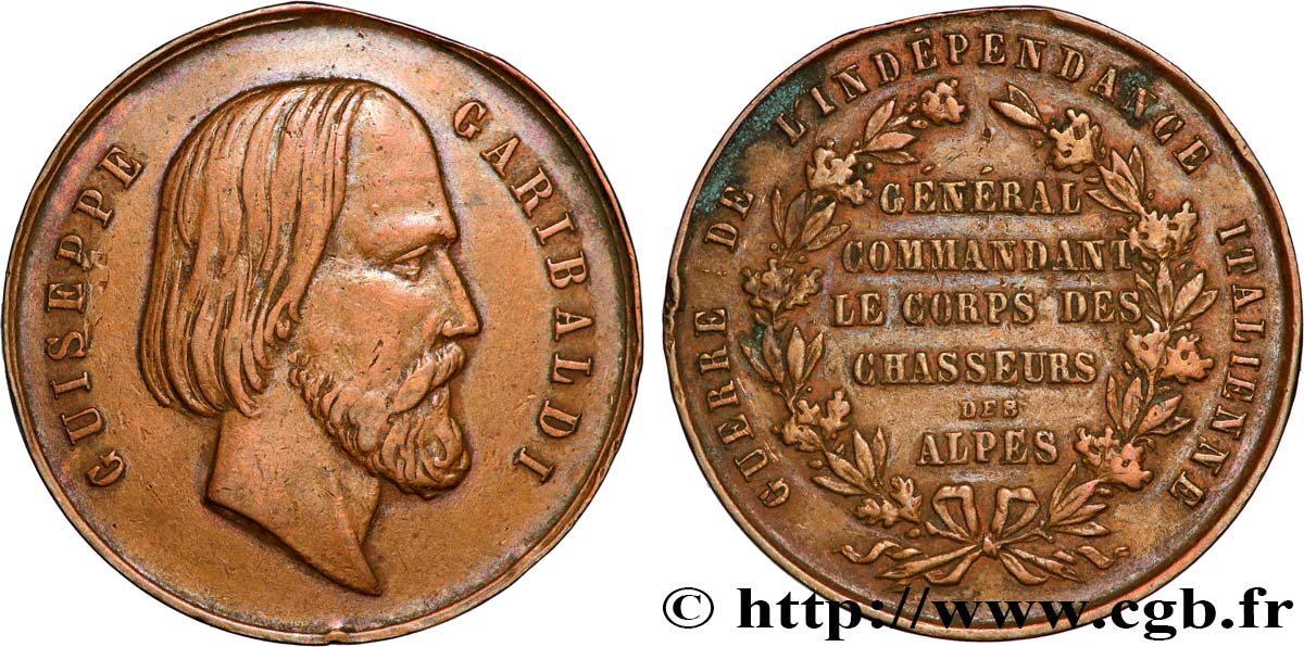 ITALIE - VICTOR EMMANUEL III Médaille, Giuseppe Garibaldi, Guerre de l’indépendance italienne MBC