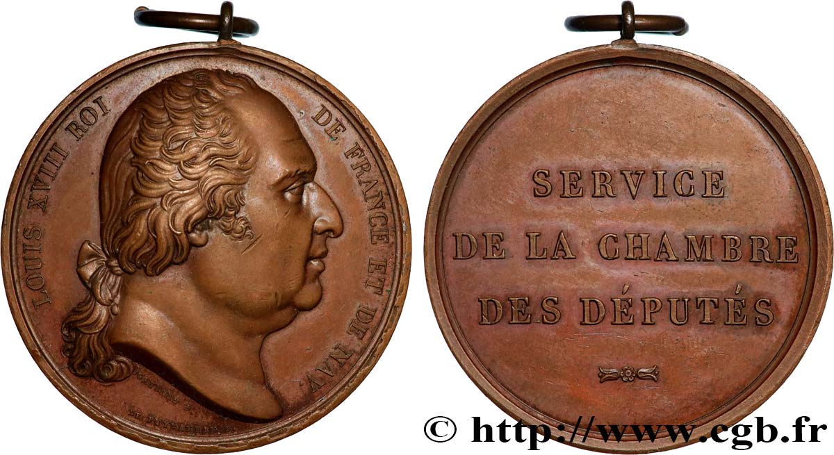 LUIGI XVIII Médaille, Service de la Chambre des députés SPL