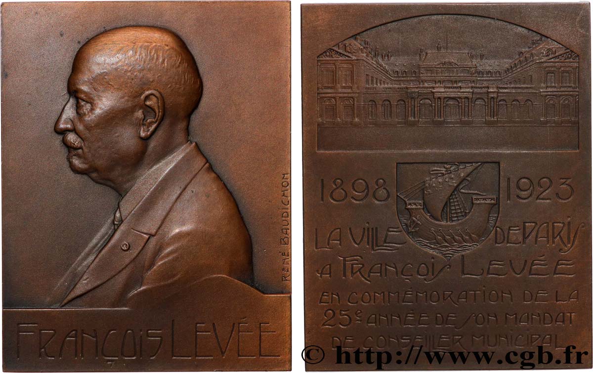 DRITTE FRANZOSISCHE REPUBLIK Plaquette, 25e année de mandat, François Levée VZ