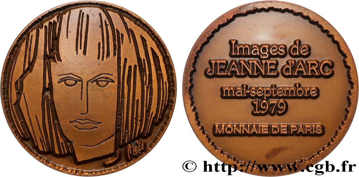 QUINTA REPUBLICA FRANCESA Médaille, Images de Jeanne d’Arc, Exemplaire Éditeur EBC